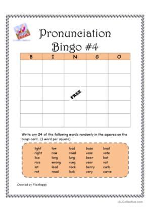 How to pronounce bingo: examples and online exercises.